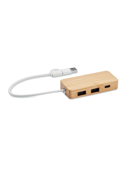 MO™ Hubbam – Hub USB cu 3 porturi din bambus