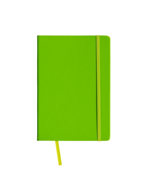 ON™ Notebook din PU cu elastic colorat, foi pătrate (80 pagini), semn de carte satinat