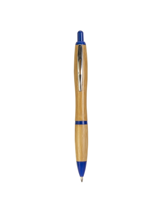 ON™ Push button ball pen in bamboo with chrome fittings