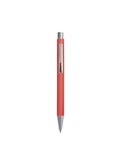 ON™ Recycled paper snap pen, chrome-plated details and metal clip