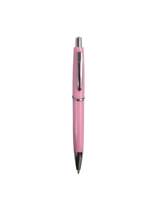 ON™ ABS plastic snap pen with coloured barrel and metal clip, jumbo refill