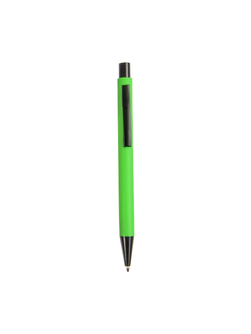 ON™ Plastic push botton pen with rubber and metal clip