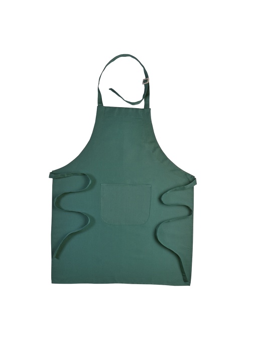 ON™ 30% cotton/70% polyester (180 g/m2) long cooking apron with front pocket and plastic buckl