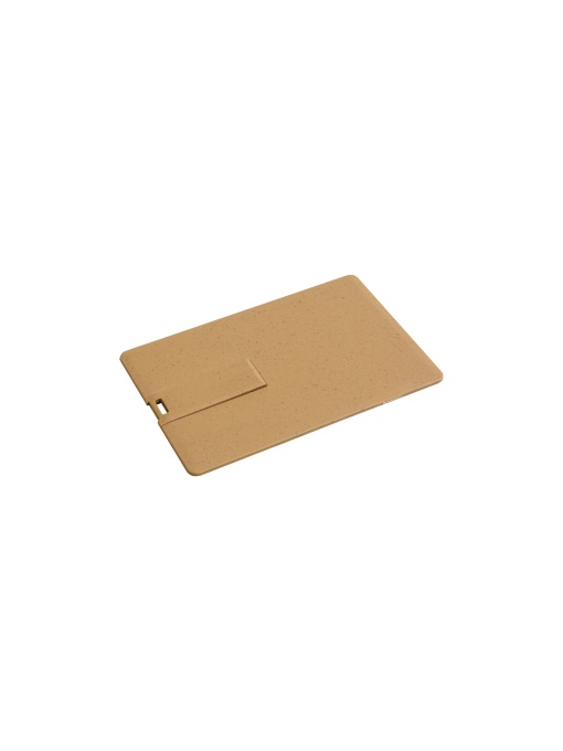 ON™ Stick USB de 4 GB în formă de card, din paie de grâu și PP. Încărcare la cerere, livrare în 2 săptămâni