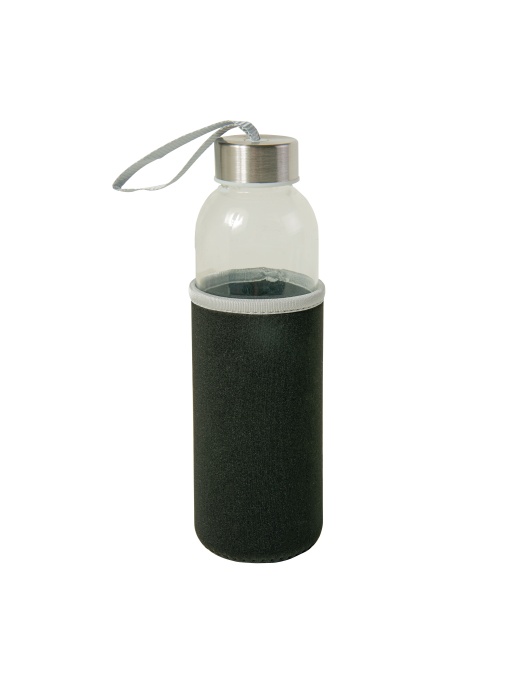 ON™ Glass bottle with stainless steel lid and neoprene pouch (500 ml)