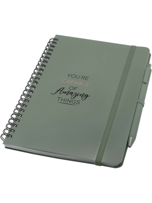 PF™ Thalaasa A5 ocean-bound hard cover notebook with ballpoint pen (black ink) - Img 1