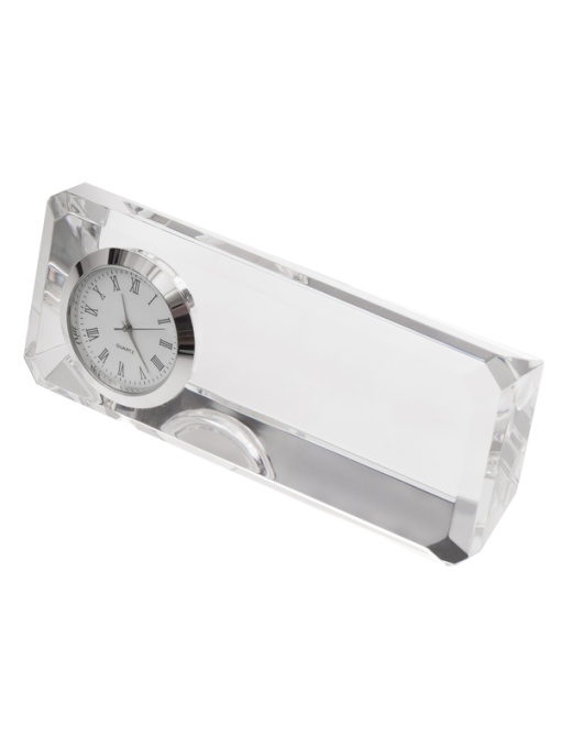 Royal™ CRISTALINO CLOCK paperweight with table clock