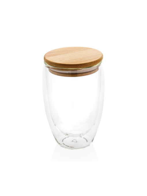 XD™ Double wall borosilicate glass with bamboo lid 350ml