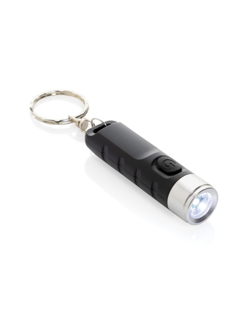 XD™ Globix RCS recycled plastic USB rechargeable keychain torch