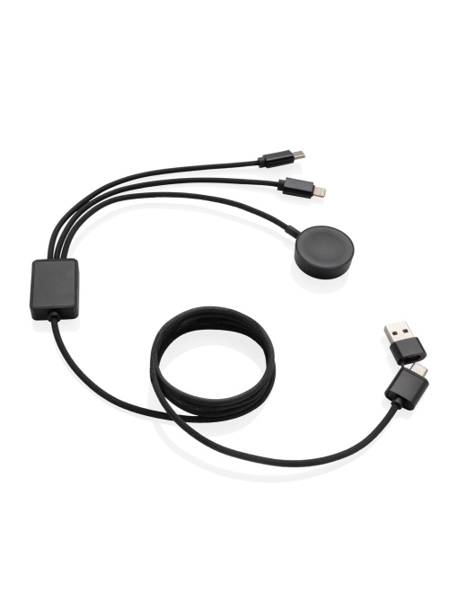 XD™ Terra RCS rPET 6in1 charging cable with watch charger