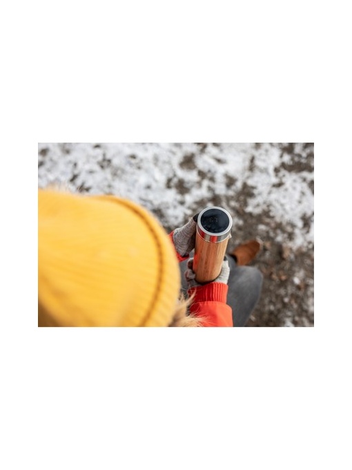 AX™ Termos din bambus 500 ml cu sită pentru oprirea resturilor și display digital al temperaturii băuturii | Georgia