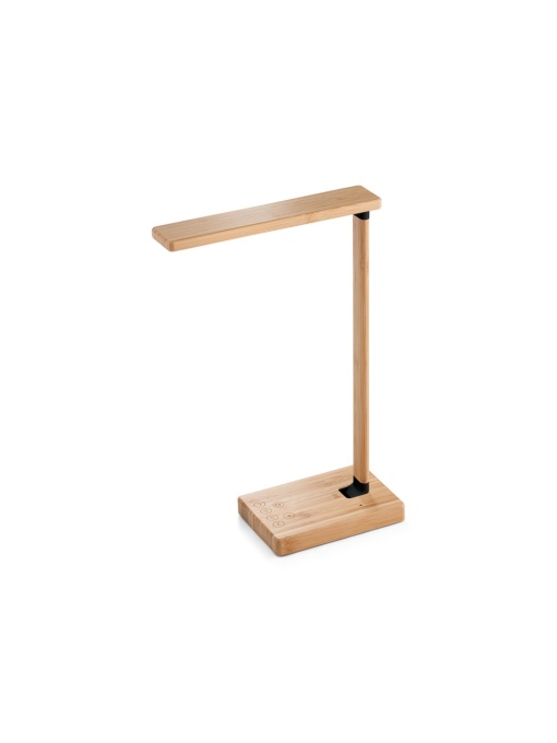 hi!™ MOREY Foldable desk lamp with ultra-fast 15W wireless charger made of bamboo