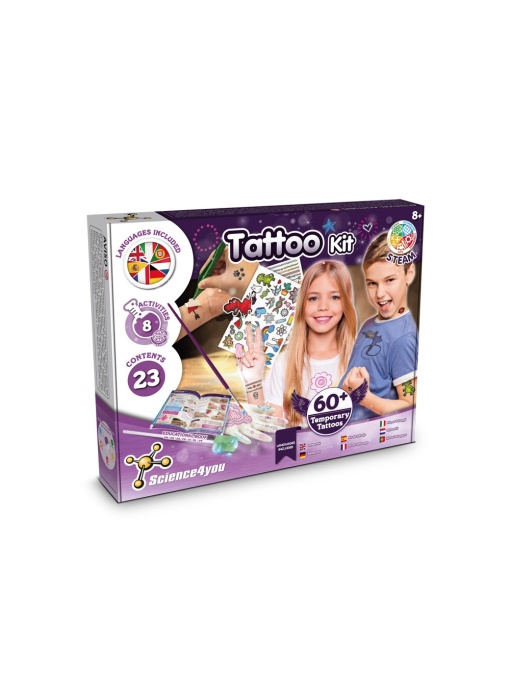 hi!™ Tattoo Factory Kit II Educational game supplied with a kraft paper gift bag (100 g/m²)