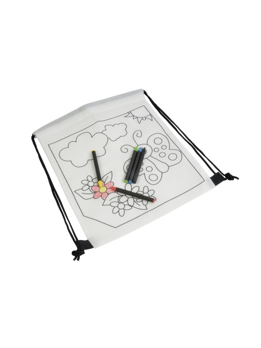 ON™ 5 wax with cylindrical cross-sections, in non-woven colorable mini bagpack