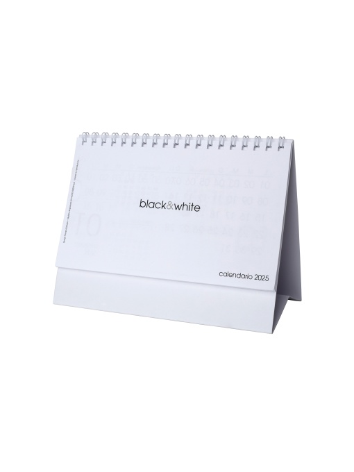ON™ Calendar de birou lunar 2025, 13 file pe carton negru, legătură spirală