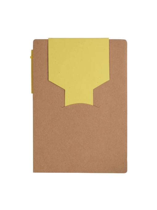 ON™ Recycled-paper notepad with cardboard pen and sticky notes
