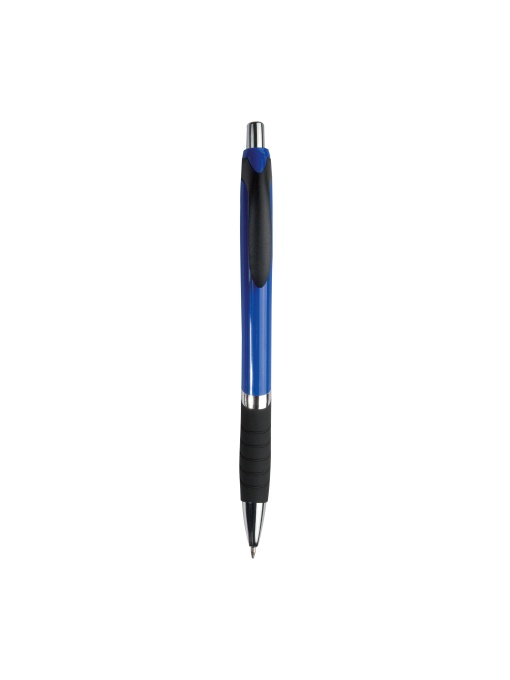 ON™ Plastic snap pen with coloured barrel, rubberised grip and chromed details
