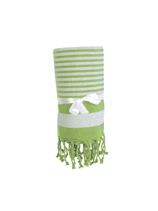 ON™ Prosop de plajă tip fouta/sarong, 100% bumbac (580 g), cu față tip frotir și ciucuri