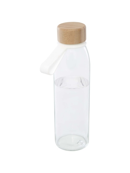 PF™ Porto 500 ml glass water bottle with silicone handle and bamboo lid