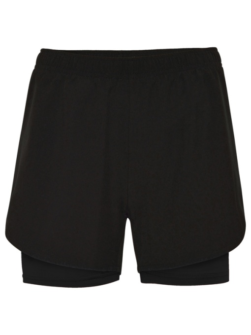 RO™ LANUS | Women’s sports shorts with contrasting inner leggings | Fabric: 90 % polyester / 10 % elastane (130 gsm); Leggings: 84 % polyester / 16 % elastane (170 gsm)