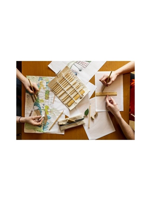 AX™ Set școlar, penar, creion, pix, riglă, gumă de șters și ascuțitor | Landon