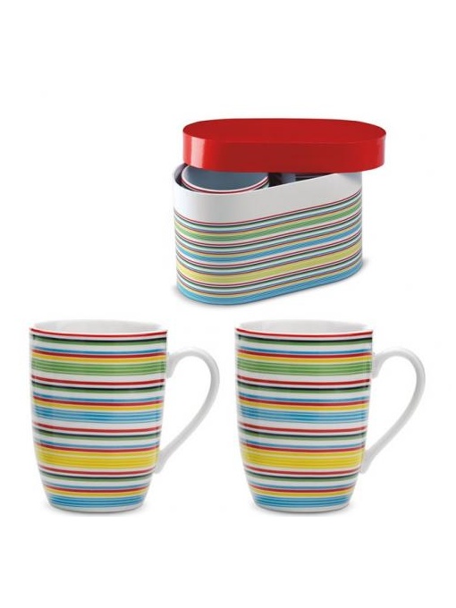 Gathered™ Set de 2 cani din portelan cu design multicolor