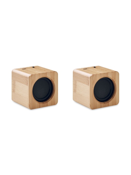 MO™ Wireless speaker set in bamboo