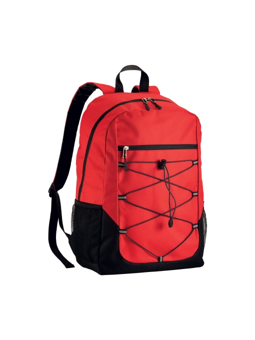 ON™ 600D polyester 4-pocket backpack (two mesh side pockets). Padded straps and back