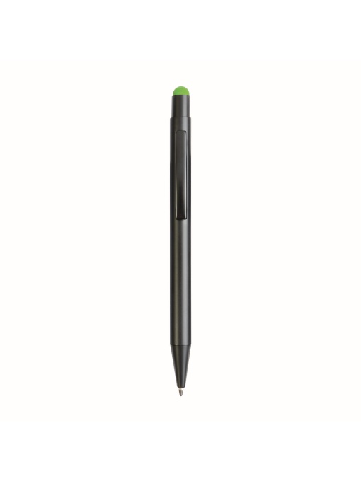 ON™ Aluminum push button ball pen with colored touch screen and laser engraved logo