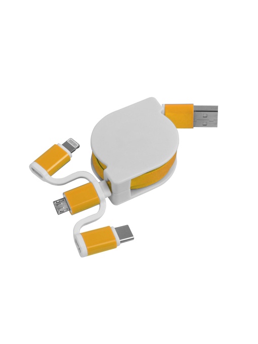 ON™ Retractable charging cable USB, Type-C, lightning and micro USB