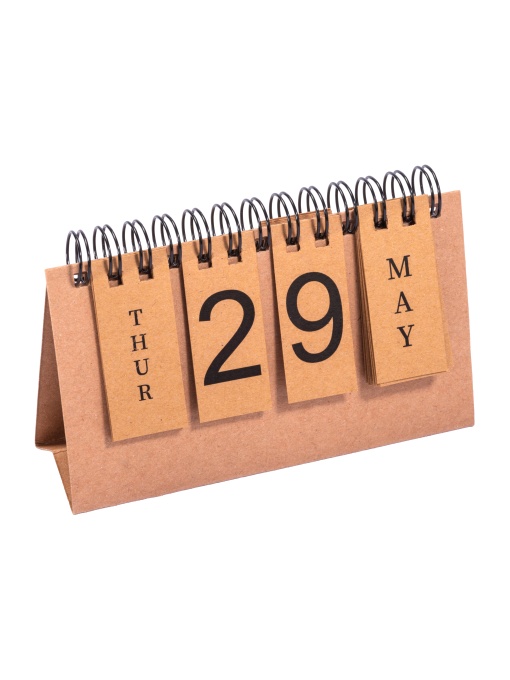 ON™ Cardboard perpetual calendar with spiral (days and months in English)