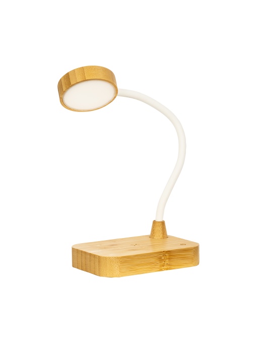 ON™ Multifunctional bamboo lamp with 15W wireless charger