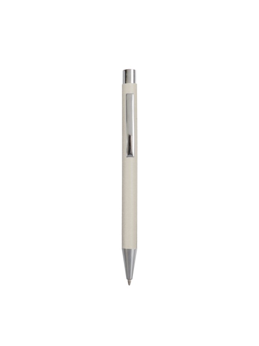 ON™ Recycled paper snap pen, chrome-plated details and metal clip