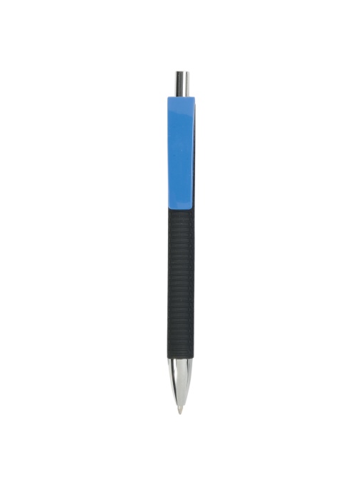 ON™ Plastic snap pen with tyre-effect rubberised black barrel and wide coloured clip