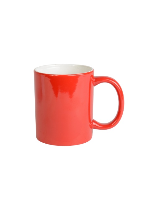 ON™ Red grade A ceramic mug, white interior, suitable for dishwashers and microwaves (0.32 L)