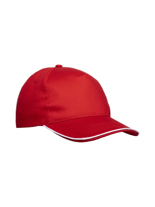 ON™ Cotton 5-panel baseball cap, contrasting sandwich visor Velcro closure