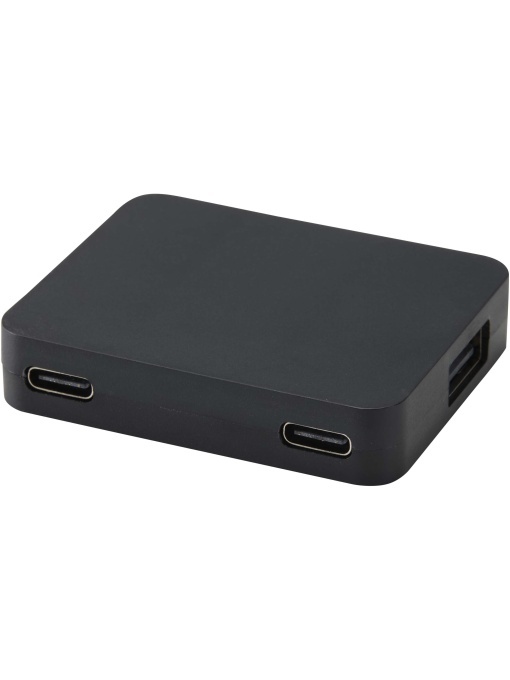PF™ Gaia hub USB 4 porturi cu USB-A și Type-C și intrare dublă – din plastic reciclat - Img 1