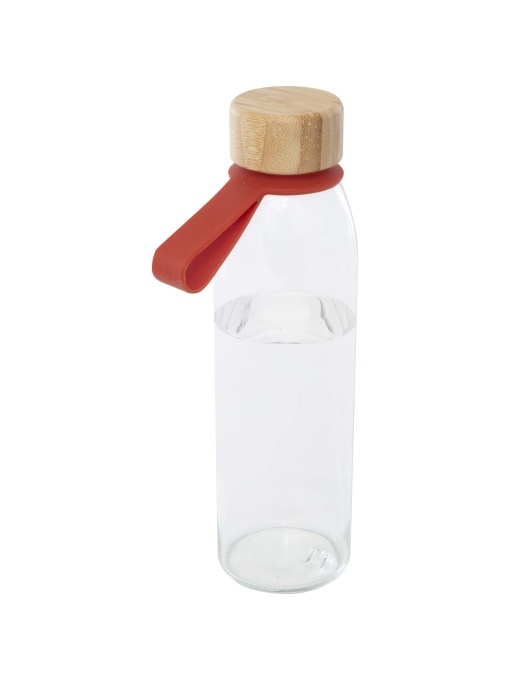 PF™ Porto sticlă de apă 500 ml din sticlă cu mâner din silicon și capac din bambus - Img 1