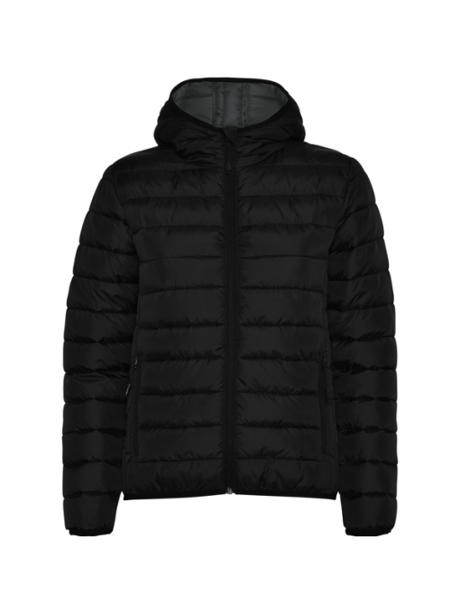 RO™ NORWAY WOMAN | Jachetă damă quiltată, cambrată cu umplutură „feather touch” și glugă | Shell: 100 % poliester | 300 gsm; Căptușeală: 100 % poliester; Umplutură: 100 % poliester („efect puf”) | 290 gsm