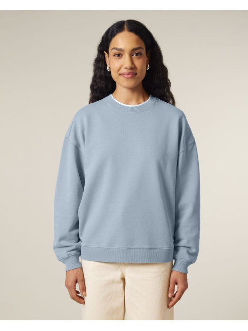 ST/™ Radder 2.0 Vintage - Bluza oversized unisex vopsită în masă cu guler rotund