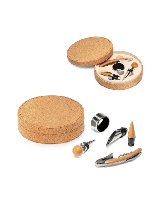 hi!™ MORETO 4-piece wine set in wood and metal - Img 1