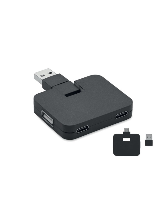 MO™ Square-c – Hub USB 4 porturi + cablu 20 cm