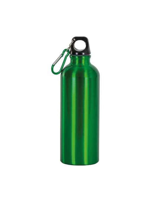 ON™ Aluminium water bottle (500 ml) with plastic lid and snap hook (22 cm tall)