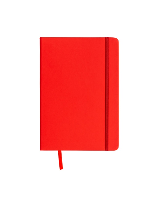 ON™ PU notebook with coloured elastic, squared sheets (80 pages), satin bookmark