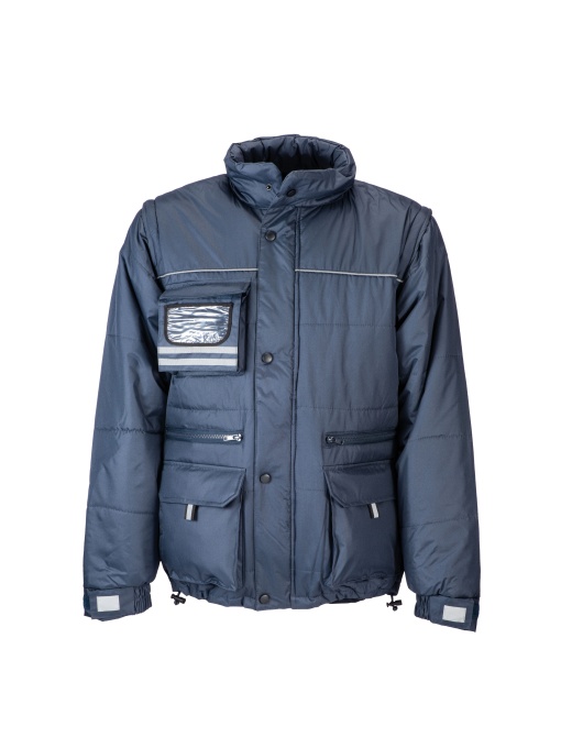 ON™ Padded pongee polyester jacket with removable sleeves and identification badge pocket