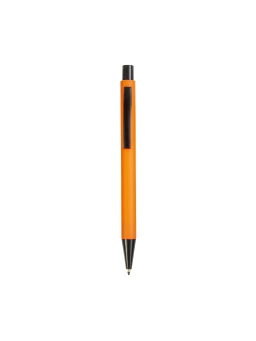 ON™ Plastic push botton pen with rubber and metal clip