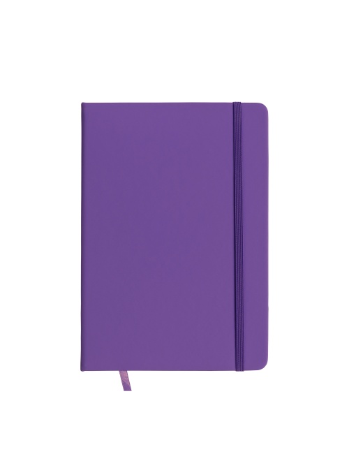 ON™ PU notebook with coloured elastic, ruled sheets (80 pages), ivory colour, satin bookmark