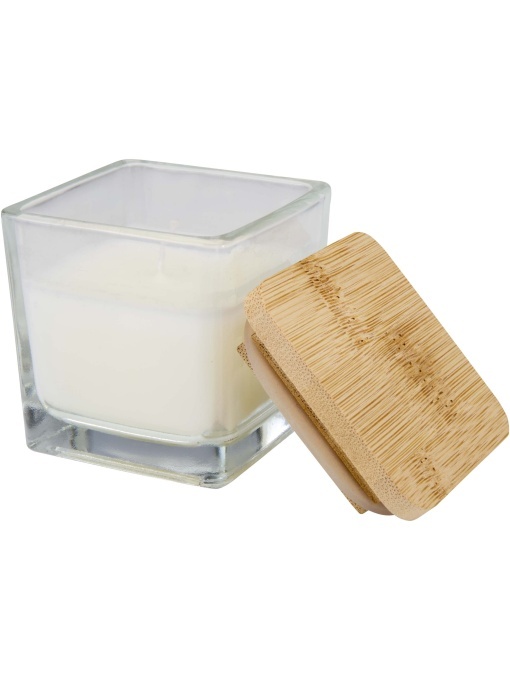 PF™ Ambra square glass candle with bamboo lid