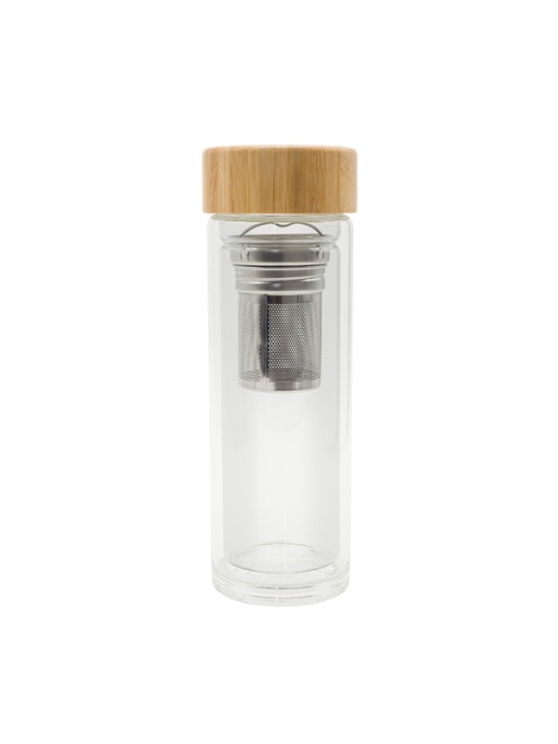 Royal™ HELEN double-walled bottle with infuser 400 ml, transparent