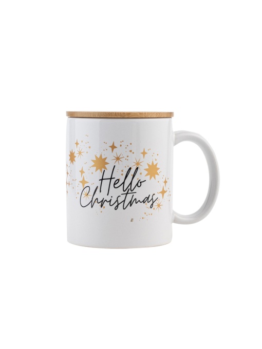 Royal™ HELLO CHRISTMAS ceramic mug 330 ml with XMAS motif, white